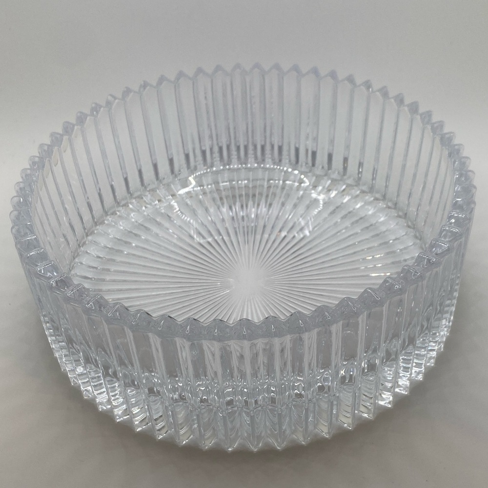 Mikasa Vintage Diamond Fire cut glass Hostess Serving Ribbed 8 1/4” Bowl - Picture 2 of 7